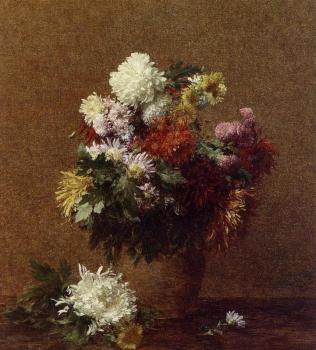 亨利 方丹 拉圖爾 Large Bouquet of Chrysanthemums 亨利 方丹 拉圖爾 Large Bouquet of Chrysanthemums